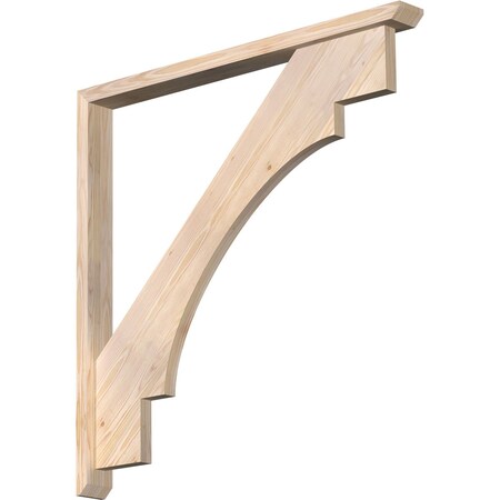 Ekena Millwork Merced Slat Smooth Bracket w/ Offset Brace, Douglas Fir, 3 1/2"W x 40"D x 40"H BKT0402X40X40MRC06SDF